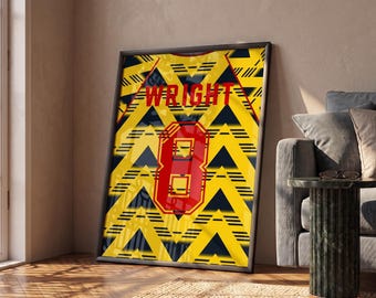 Wright 8 Classic 1991-93 Away Kit Poster, Bruised Banana shirt Print, Digital Download