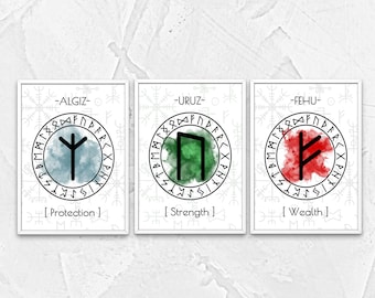 Elder Futhrak Viking Runes Art Prints: Scandinavian Norse Decor (Digital Download)
