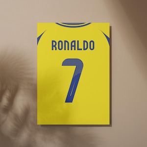 Ronaldo 7 Al-Nassr FC Jersey Poster: Retro Football Shirt Print (Digital Download png) image 1