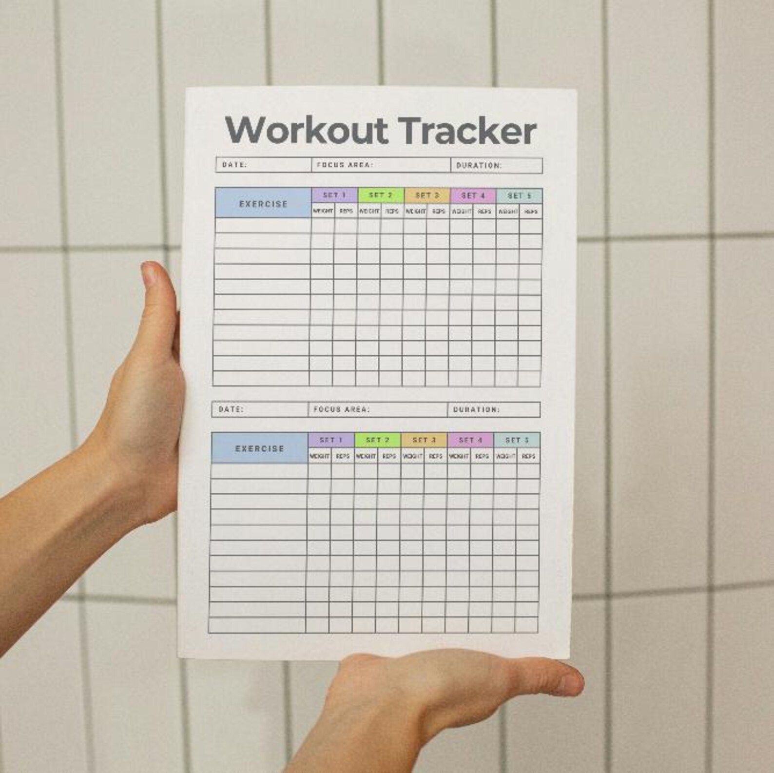 Workout Tracker Printable | Gym Log Sheet & Fitness Planner A4pdf ...