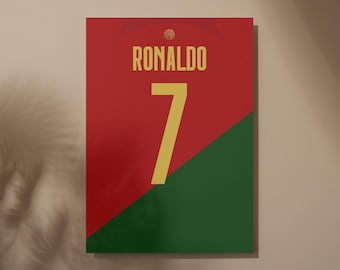 Ronaldo 7 Portugal Soccer Jersey Poster: Retro Football Shirt Wall Art (Digital Download)