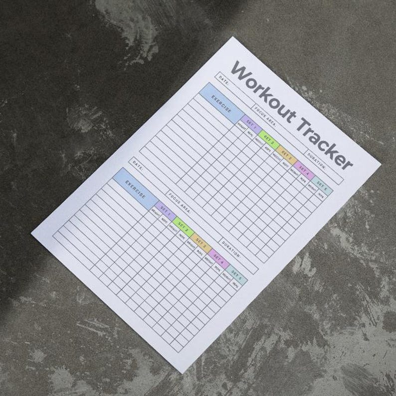 Workout Tracker Printable | Gym Log Sheet & Fitness Planner A4pdf ...