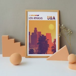 Los Angeles Wall Art | Los Angeles Print | United States Travel Poster | LA Poster | Downtown | Printable Wall Art Decor | Instant Download