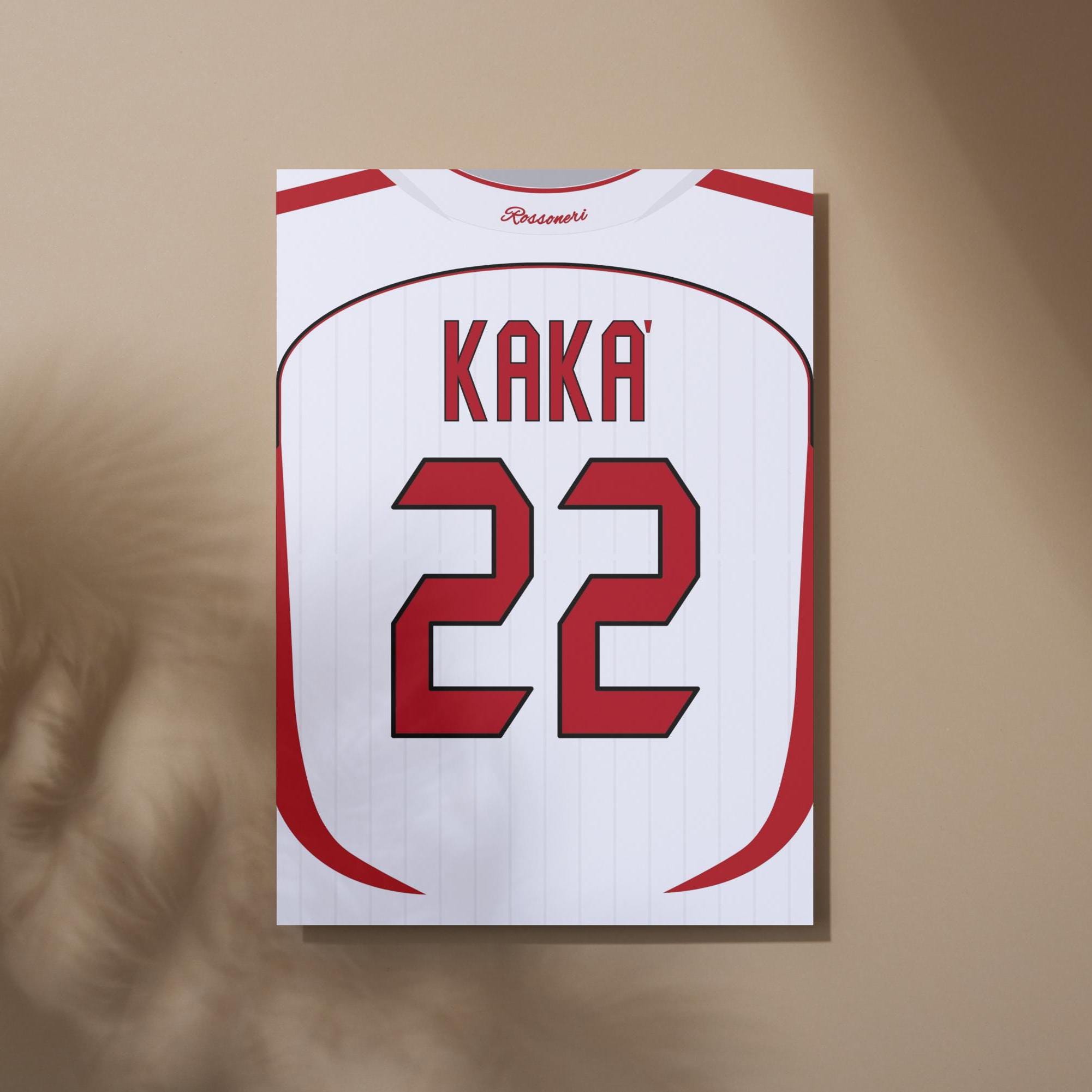 Kaka 22 AC Milan Retro Jersey Inspired Printable Soccer Poster