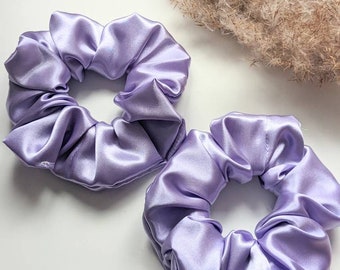 Lilac purple hair scrunchie, satin hair scrunchie, hair accessories, silk scrunchie, bridesmaid gift, wedding season, wisteria purple