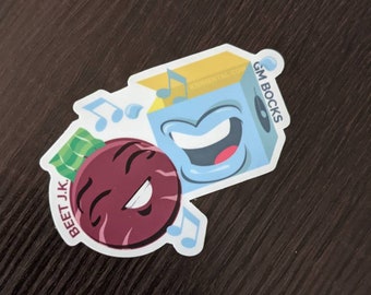 Beet & Bocks grin emote stickers | fun characters | music | BeatBox | kidmental art