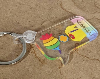 I Love Beet + Bocks 2 x 1.35 Keychain | Durable dbl Coated Acrylic | Beatbox | Rainbow or Purple, Pink, Lavender | I Heart Mouth Percussion
