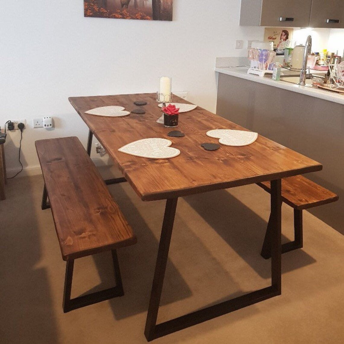 Industrial Rustic Dining Table Etsy