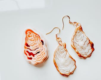Oyster Shell Embossed Polymer Clay Cutter / Summer Clay Cutter / Oyster Clay Earring Cutter 1.50 Inch