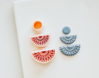 Aura Boho Mediterranean Embossed Polymer Clay Earring Cutter 2.15 Inches