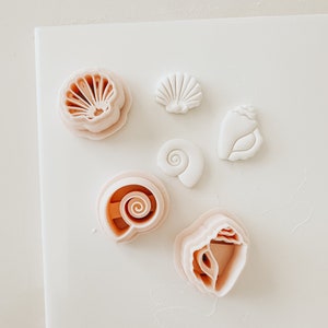 Shell Clay Earring Stud Cutters .50 - .75 Inches Each Set Of 3
