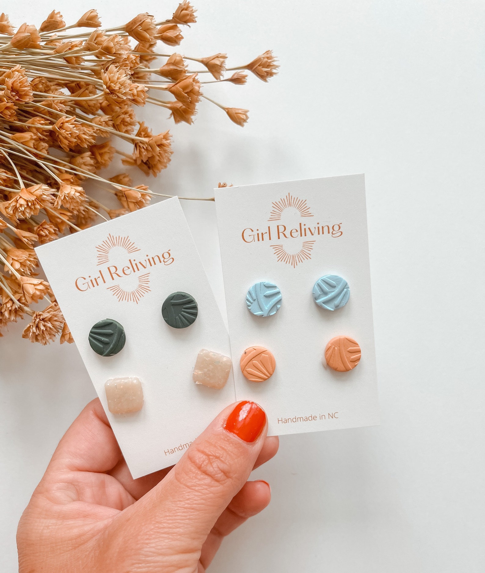 Stud earrings Clay Studs Earring Studs Clay earrings Etsy