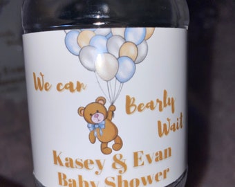 We can BEARLY wait baby shower party favor WATER label DIGITAL Download