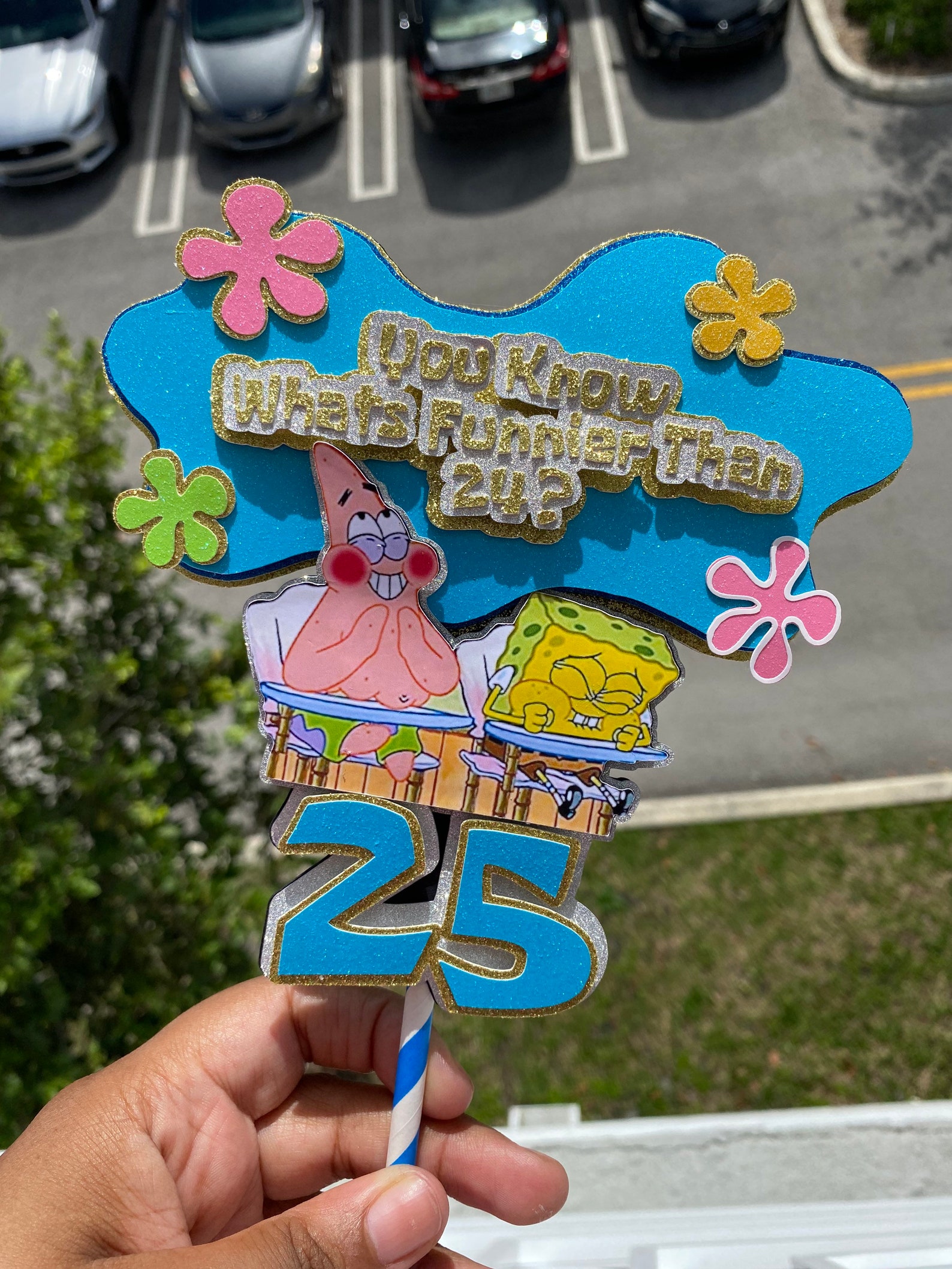 Spongebob 25 Cake Topper Funny 25th Birthday Topper Etsy