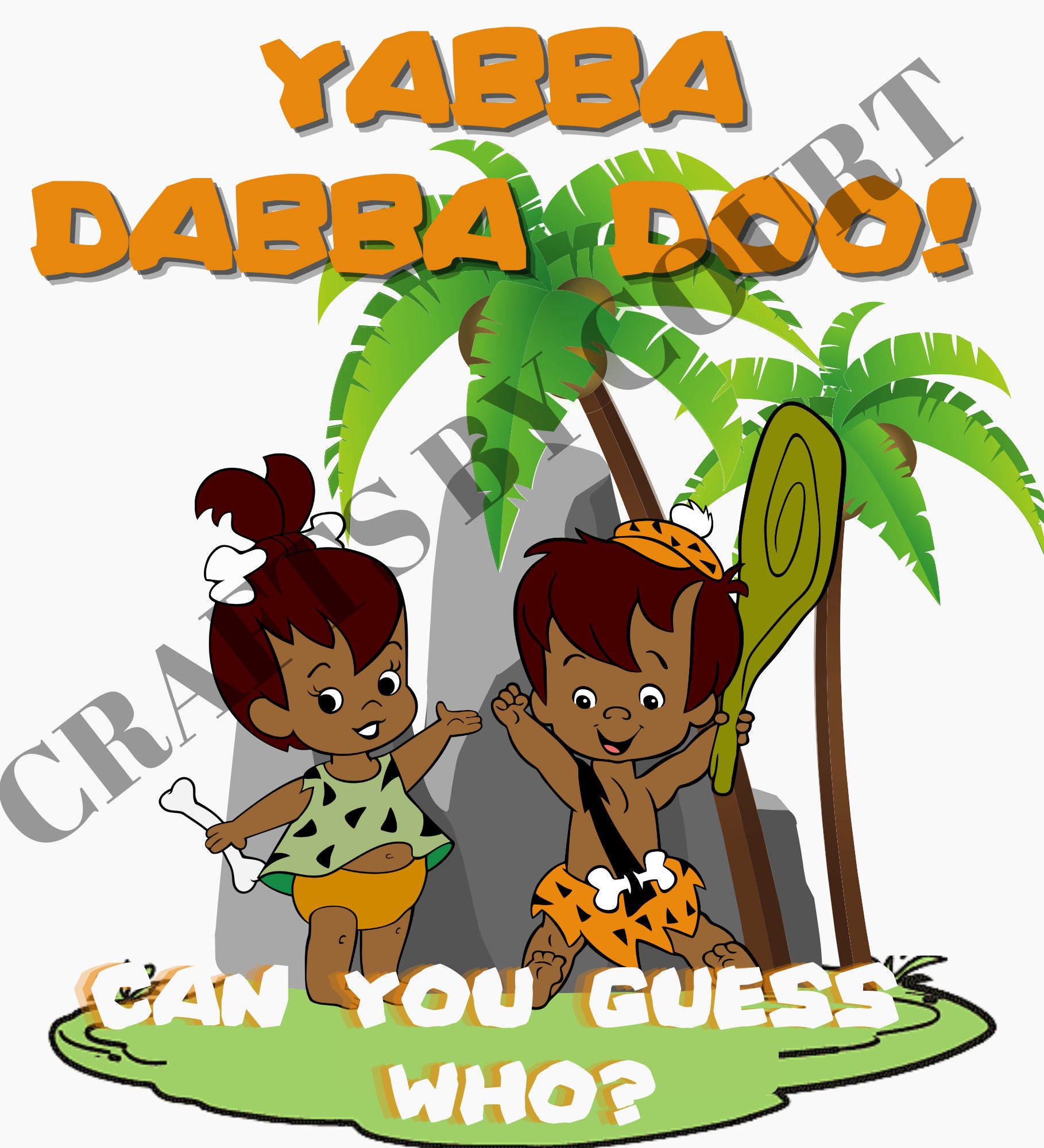 Yabba Dabba Doo Flintstones african American Gender Reveal - Etsy Yabba Dabba Doo Flintstones african American Gender Reveal - Etsy