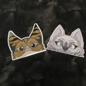 Loth Cat and Loth Wolf Peeker stickers