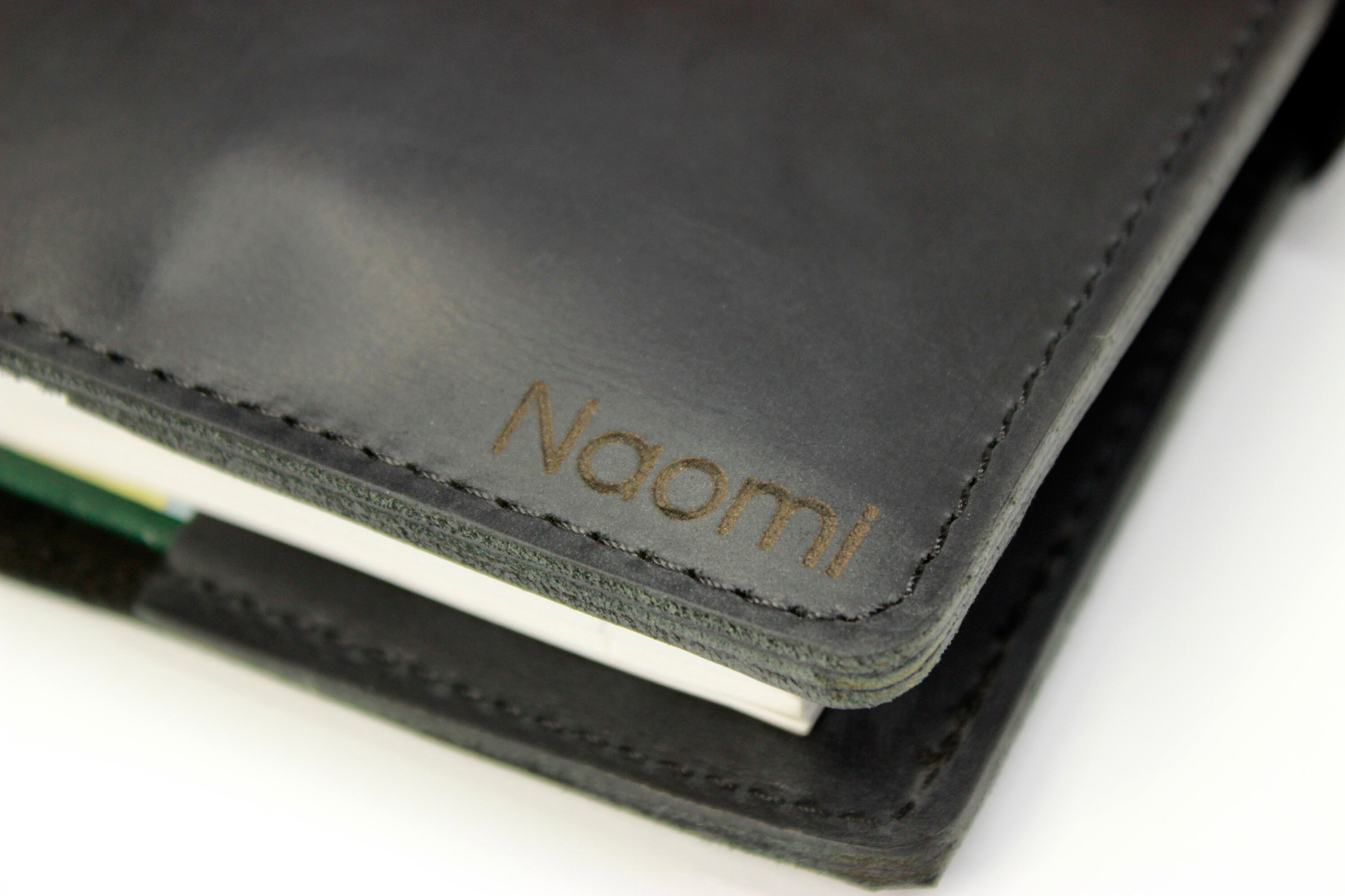 Personalized Leather A5 Notebook Cover With Elastic Closure & Pen ...