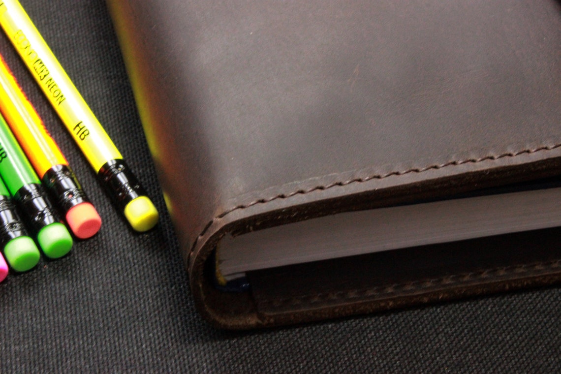 A5 Personalized Leather Cover Case for Bullet Journal Rustic Etsy