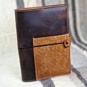 A5 Leather Notebook Cover with Pen Holder Loop - Fits Hobonichi, Moleskine & Journals 5.83x8.27 Inches