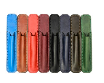 Personalized Leather Pencil Case, Handmade Pen Holder, Genuine Leather Pen Bag, Fountain Pen Case, Custom Pen Sleeve, Leather Gifts For Him