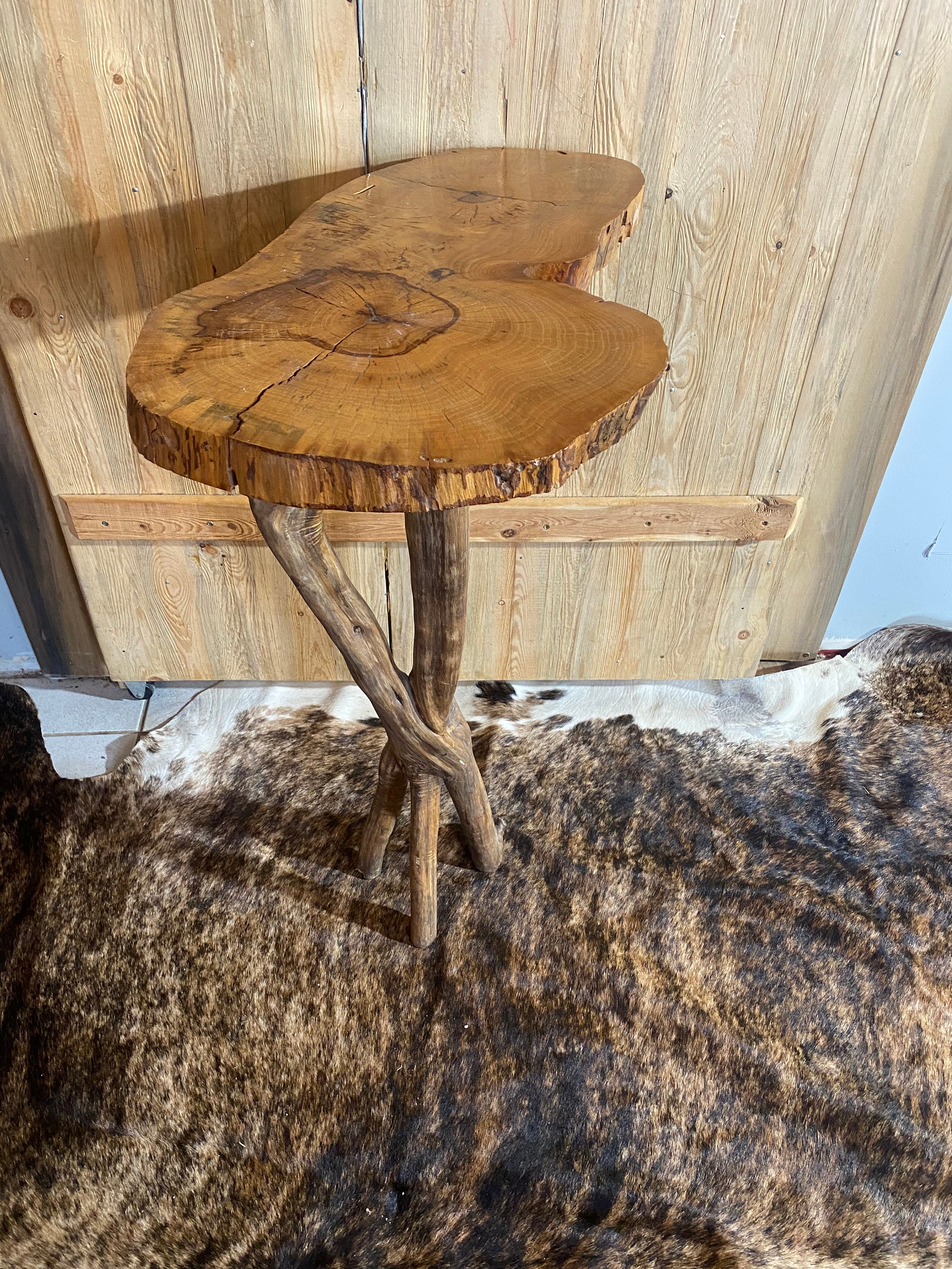 One of a kind live edge rustic pecan wood table Etsy