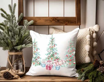 Classic Christmas Tree Pillow, Trees, Holiday Pillow Covers, December Decor, Winter Throw Pillow, Winter Farmhouse Pillow, Gift