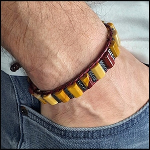 Mookaiet jaspis armband met hematiet: sieraden met edelsteenkralen