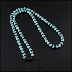 Handmade Turquoise Beaded Necklace: Natural Gemstone Jewelry