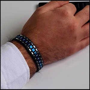 Natural Hematite Gemstone Bracelet, Stylish Bracelet, Men&#39;s Wristlet, Women&#39; Accessorize, Anniversary Gifts, Gifts for Men, Boyfriend