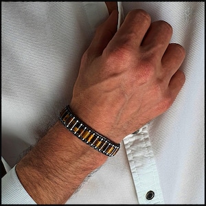 Brown Tiger&#39;s Eye Bracelet for Men, High Quality Tiger Eye Beaded Jewelry ,Diwali Gifts, Father&#39;s Day Gifts, Gift for Dad, Valentine Gifts