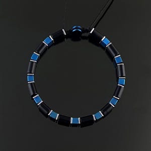 Natural Agate Macrame Bracelet  with Blue Hematite, Design Bracelet, Gift For Men, Gift For Him, Gift For Her, Bracelet For Men