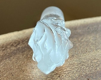 Hard-to-Find 5" tall Frosted Glass Cachet Perfume Bottle by Lucien Lelong