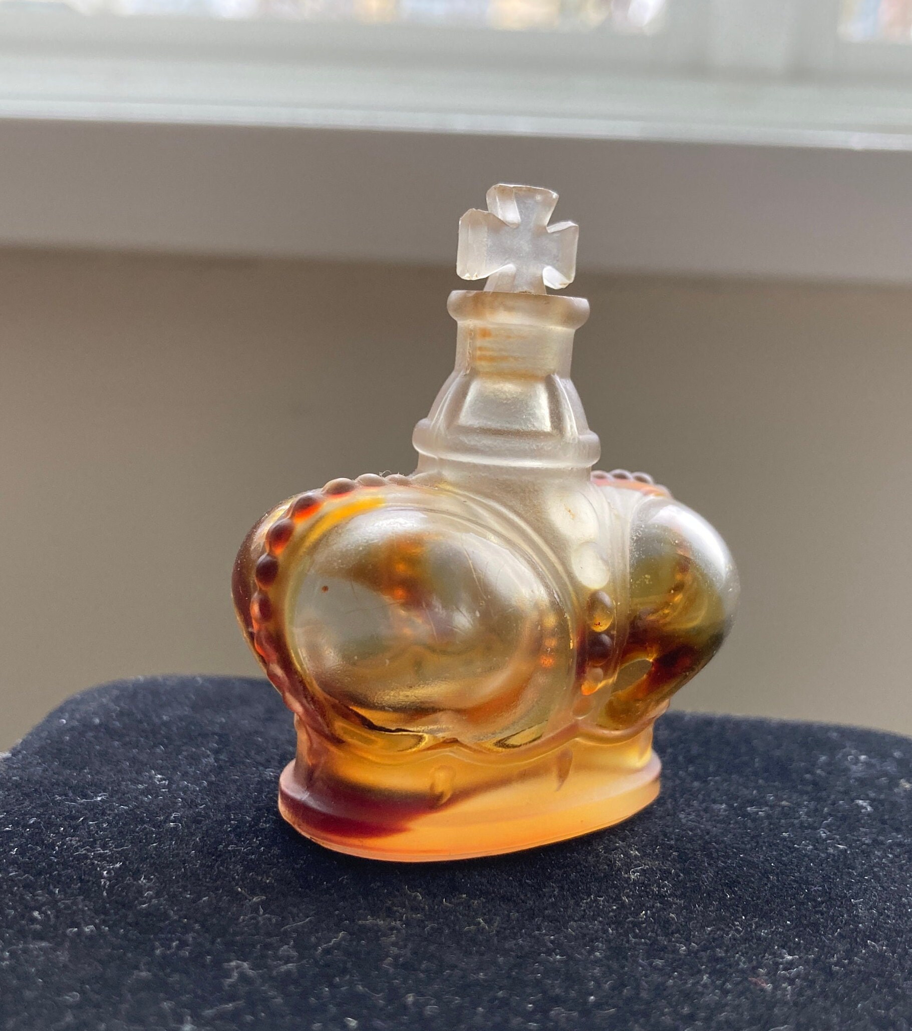 Vintage Prince Matchabelli Perfume Bottle With Crown Stopper