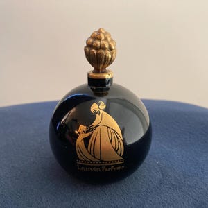 Vintage Jeanne Lanvin Perfume Bottle: Gilded Raspberry Stopper, 1927