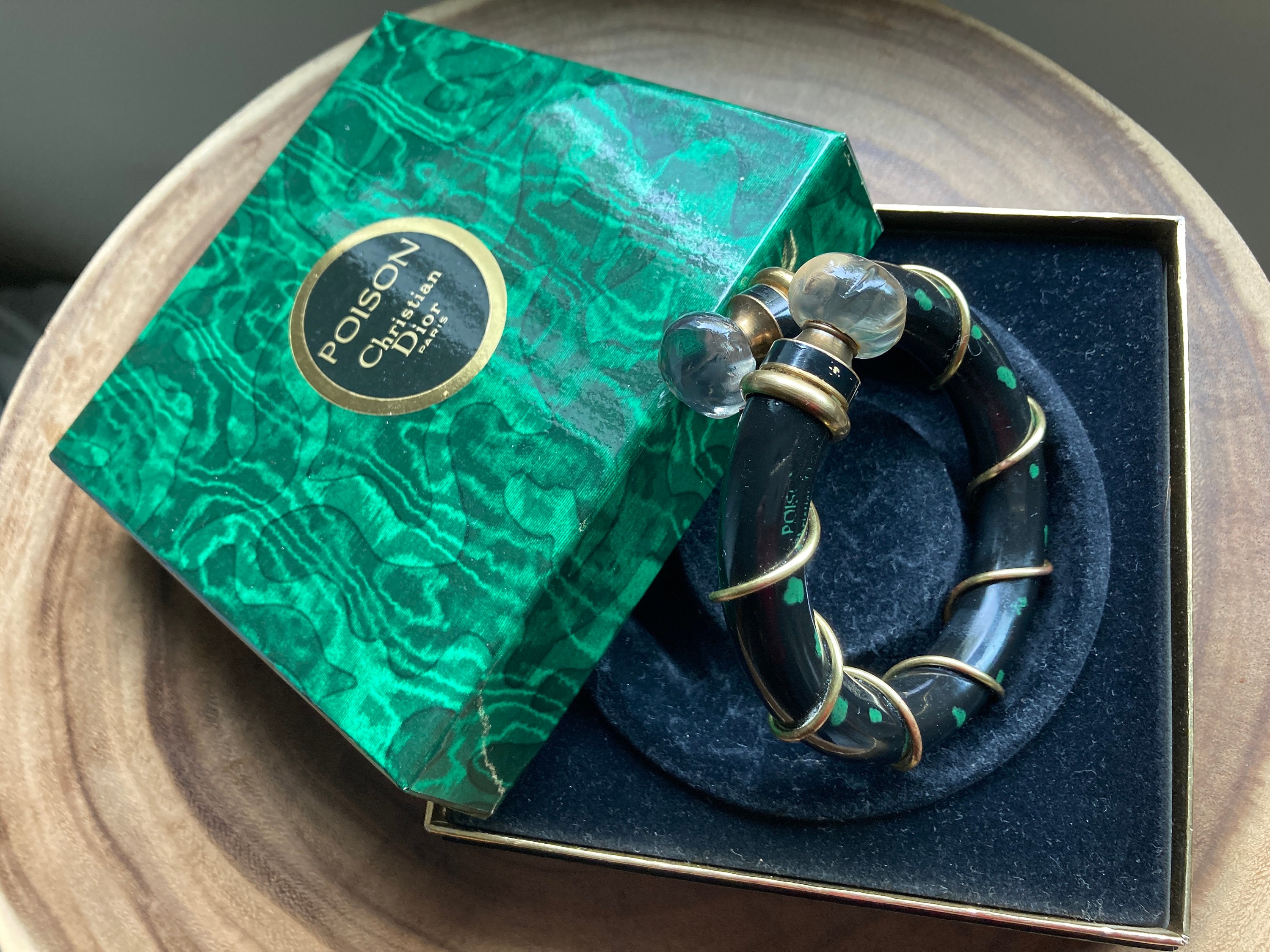 Vintage Christian Dior Poison Bangle Bracelet Perfume Bottle