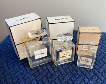 3 Vintage Chanel Perfume Bottles and The Original Boxes