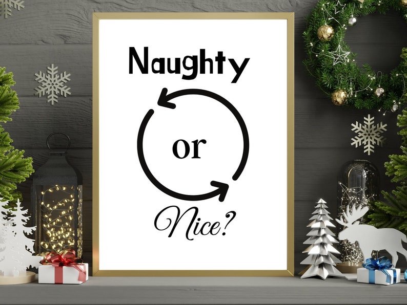 Naughty or Nice Printable Art Christmas Gift Kids Room Wall - Etsy