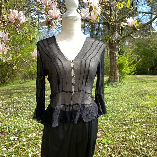 Billowy, Delicate Silk Crepe 1930s Blouse