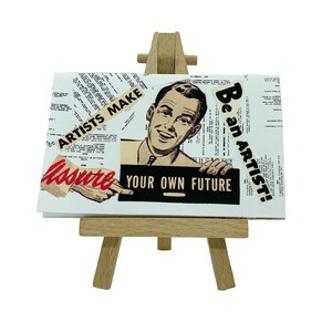 Mini Zine &quot;Artists Make/Make Money” Collage – Vintage Magazine Career Advertisement Clippings
