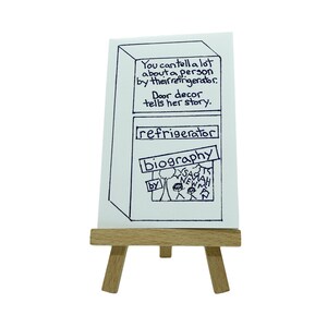 Mini Zine &quot;Refrigerator Biography&quot; Micro Fiction – Written & illustrated by hand – Observational musings about things found on a fridge door