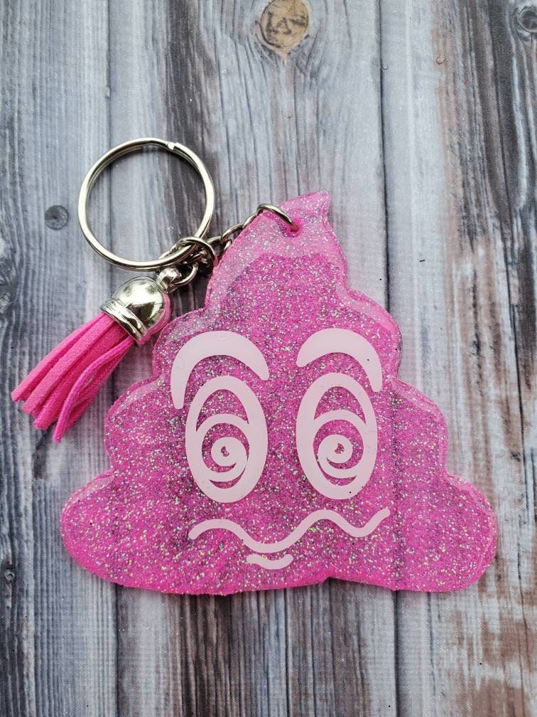 Poop Emoji Keychain Acrylic Keychain Poop Emoji Etsy
