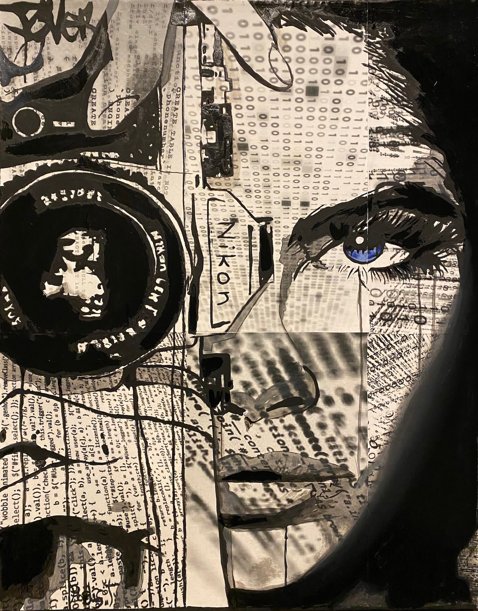 Original Oil Painting on Canvas Newspaper Art Abstract Etsy