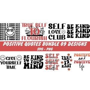 Positieve Quote svg, Motiverende Svg Bundel, Inspirerende Bundel Svg, Zeggen Svg, Hand Lettered, geestelijke gezondheid svg, Svg, Png, Cricut Cut Files