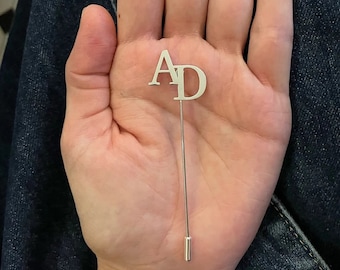 Pines personalizados, broches para hombre, broches con letras, broches vintage, pines con nombres, regalo para padrinos de boda