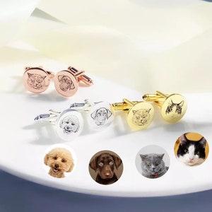 Pet Portrait Cufflinks,Groom gift,Personalized Cufflink, Memorial Cuff links.