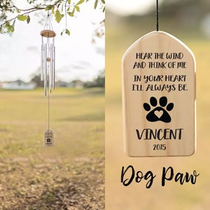 Personalized Wind Chimes | Pet Memorial Gift Chime | Always in Your Heart | Custom Wind Chime | In Memory | Dog Pet Loss | Bereavement Gift