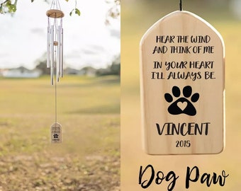 Personalized Wind Chimes | Pet Memorial Gift Chime | Always in Your Heart | Custom Wind Chime | In Memory | Dog Pet Loss | Bereavement Gift