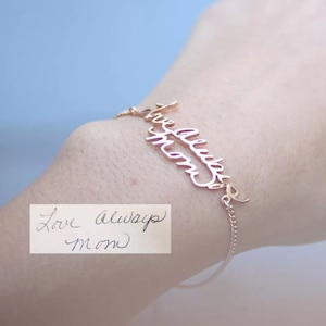 Handwriting Bracelet,Custom Actual Handwriting Jewelry,Signature Bracelet,Memorial Personalized Keepsake Gift.