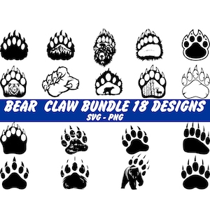 Bear Claw SVG-bundel, Bear Claw SVG, Bear Svg, Bear Svg bundel, Bear Paw svg, Paw Print SVG, Grizzly Bear svg, Animal Paw svg