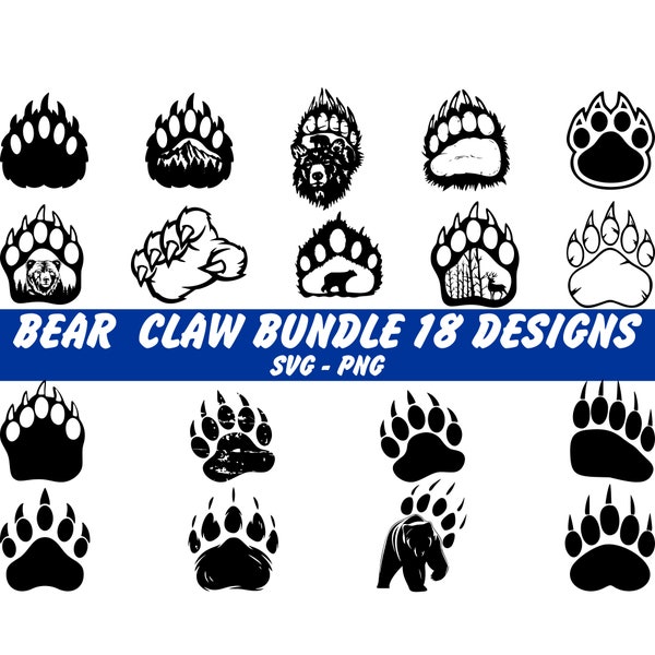 Bear Claw SVG Bundle, Bear Claw SVG, Bear Svg, Bear Svg Bundle,  Bear Paw svg, Paw Print SVG, Grizzly Bear svg, Animal Paw svg